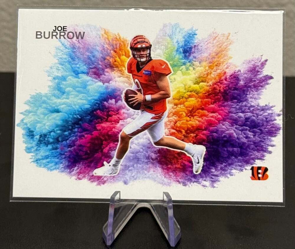 Joe Burrow Custom Blast Cincinnati Bengals Art Sketch Trading Card CB-12
